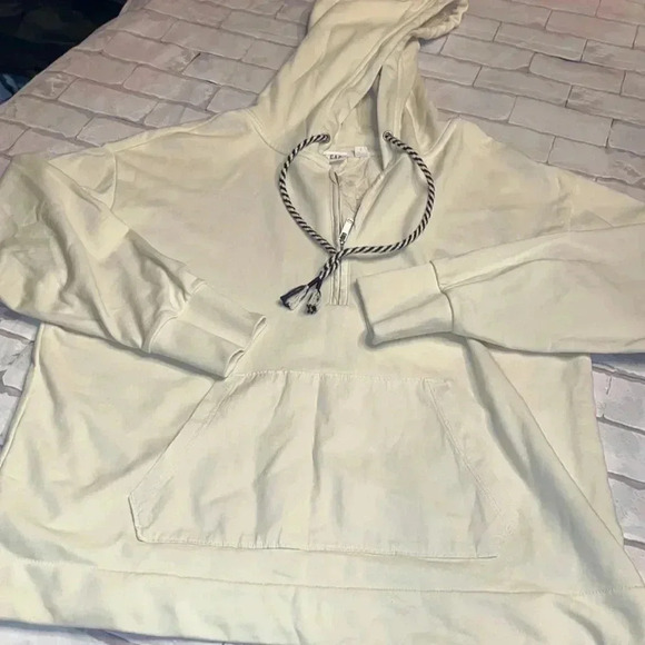 GAP HALF ZIP COTTON HOODIE - Picture 1 of 4